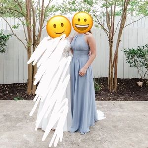 Azazie Bonnie Dusty Blue Bridesmaid Dress